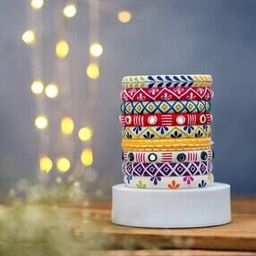 Pack of 9 Women Slip-On Bangles-image-56