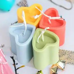 Set of 4 Tall Scented Heart Candles-23