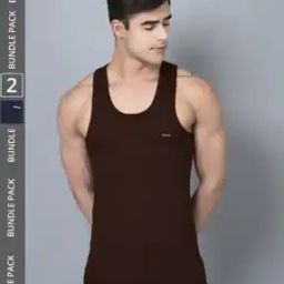 Pack of 2 Men Solid Combed Cotton Shrinkless Vest-picture-11