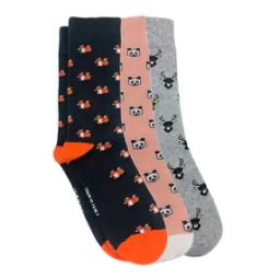 Pack of 3 Novelty Pattern Mid-Calf Length Socks-image-39