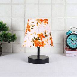 Floral Print Wooden Table Lamp with Shade-image-80