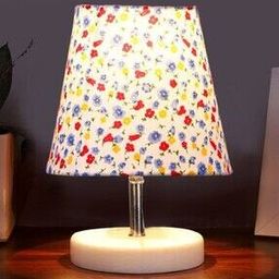 Floral Print Wooden Table Lamp with Shade-36