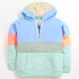 Colour-Block Hoodie with Kangaroo Pockets-image-44