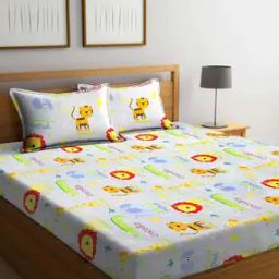 Animal Print Double Bedsheet with 2 Pillow Covers-44