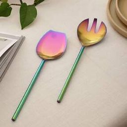 Set of 2 Stainless Steel Serving Spoons-46