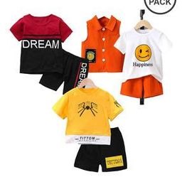 tittom Pack Of 3 Graphic Print Shorts & T-Shirt Set-picture-48