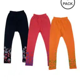Pack of 3 Floral Print Leggings with Elasticated Waist-image-61