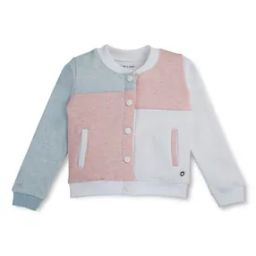 Girls Colourblock Jacket with Ribbed Hem-picture-35