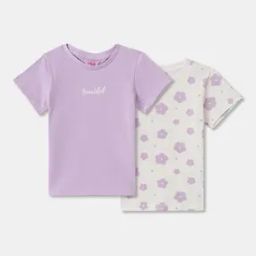 Pack of 2 Girls Graphic Print T-Shirt-image-141