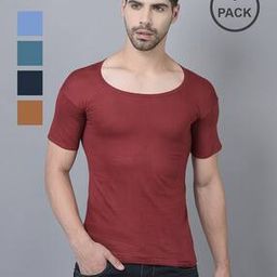 Men Pack of 5 Scoop-Neck Vests-image-21