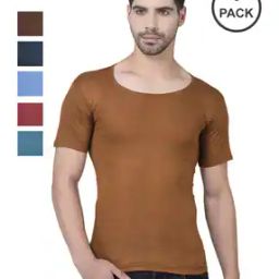 Men Pack of 6 Scoop-Neck Vests-image-69