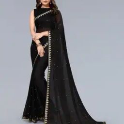 Women Embroidered & Embellished Saree with Blouse Piece-image-56