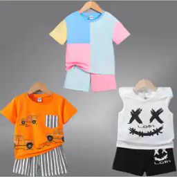 lofn Boys Pack of 3 Printed T-Shirts & Shorts Set-picture-36