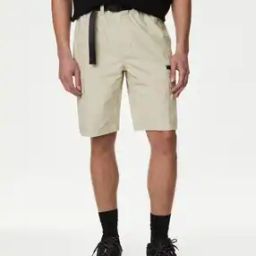 Men Belted Regular Fit Cargo Shorts-picture-29