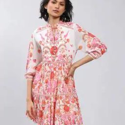 Floral Print Fit & Flare Dress-image-77