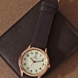 Ivory Dial Analogue Fashion Watch with Leather Strap For Men-image-51
