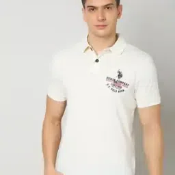 Logo Print Slim Fit Polo T-Shirt-image-34