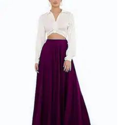 Women Pleated A-Line Maxi Skirt-image-28