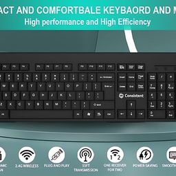 Consistent Voice Wireless Keyboard and Mouse (CMW401) Keyboard 2.4 GHz & Bluetooth 5.0 Connectivity, Noiseless Experience, Compact Size, Shortcut Keys Function. image 3