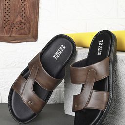 HERE&NOW Men Brown Open Toe Comfort Sandals-image-23