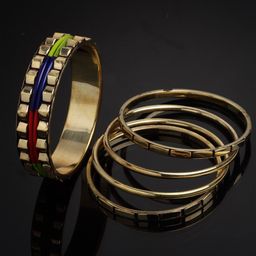VOGUE PANASH Set Of 5 Gold-Plated Handcrafted Bangles-33