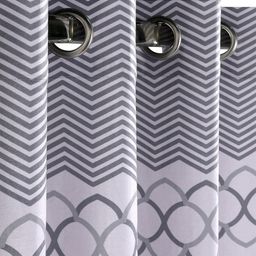Saral Home Quite Space Silver-Toned & Grey Printed Black Out Velvet Long Door Curtain-image-86