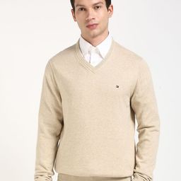Tommy Hilfiger Men V-Neck Pure Cotton Pullover-image-33