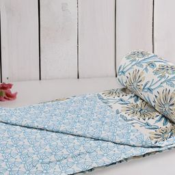 RF RELAXFEEL Blue & Yellow Floral Cotton Heavy Winter 150 GSM Single Bed Dohar-picture-15