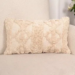 Art Avenue Cream-Coloured Rectangle Cotton Cushion Cover-5