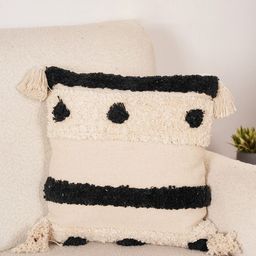 Art Avenue Alya Cream-Coloured & Black Embroidered Cotton Square Cushion Cover-image-84