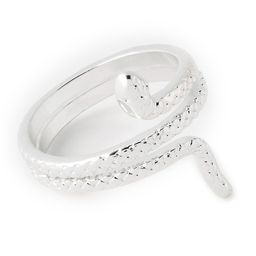 Accessorize London 14k Silver-Plated Snake Shaped Adjustable Finger Ring-21