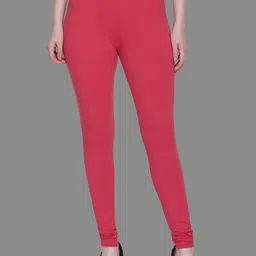 SPIFFY Women Plus Size Fuchsia Pink Solid Churidar-2