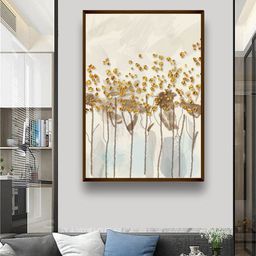 The Art House Beige & Golden Abstract Painting Framed Wall Art-picture-5