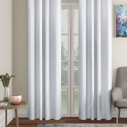 HOSTA HOMES White 2 Pieces Black Out Long Door Curtains-image-87