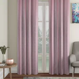 HOSTA HOMES Pink 2 Pieces Black Out Long Door Curtains-image-23