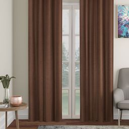 HOSTA HOMES Brown 2 Pieces Abstract Black Out Long Door Curtain-image-73