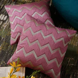 HOSTA HOMES Purple & Grey Set of 2 Geometric Square Cushion Covers-picture-7