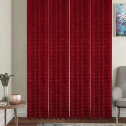 HOSTA HOMES Maroon Set of 4 Door Curtain-image-26