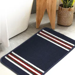 HOSTA HOMES Navy Blue & White Water Absorbent Bath Rug-image-39
