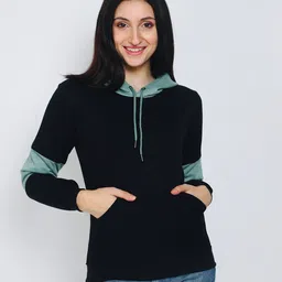 FLAMBOYANT Women Colourblocked Hooded Sweatshirt-picture-46