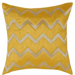 HOSTA HOMES Yellow & Gold-Toned Set of 5 Geometric Square Cushion Covers image 5