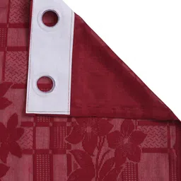 HOSTA HOMES Maroon Set of 4 Floral Sheer Window Curtains image 5