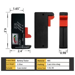 tfjaytoo 2 Pack Battery Tester, Universal Battery Checker for AA/AAA/C/D / 9V / 1.5V Button Cell Batteries Household Battery Life Level Testers Power Monitor Meter (Requires No Battery for Operation) image 3