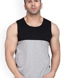 SLOWLORIS Colorblocked Round Neck Gym Vest-picture-31