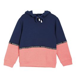 UNDER FOURTEEN ONLY Boys Navy Blue & Peach Colourblocked Hooded Cotton Sweatshirt-image-22