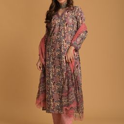 DIMPLE DESIGN STUDIO Floral Printed Pure Cotton Kurta With Trousers & Dupatta-picture-12