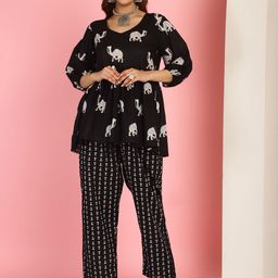 TAG 7 Ethnic Motifs Printed V-Neck Pure Cotton Tunic With Trousers-image-3