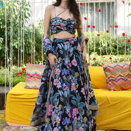Lavanya The Label Floral Printed Ready to Wear Lehenga & Blouse With Dupatta-30