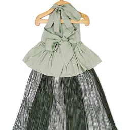 TIC TAC TOE Girls Green & Silver-Toned Top with Skirt-image-11