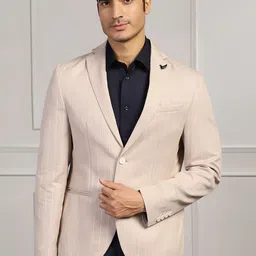 Blackberrys Striped Cotton Slim-Fit Single-Breasted Blazers-picture-16